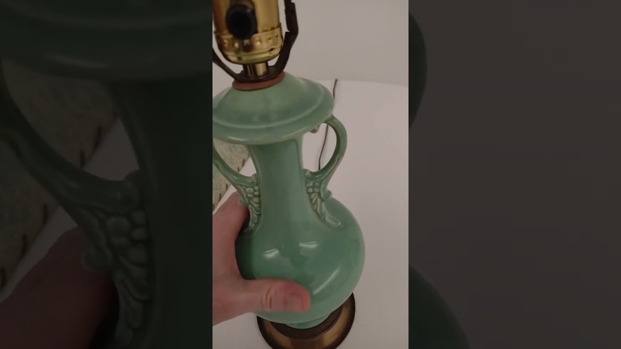 Art deco lamp that came with spaghetti shade.