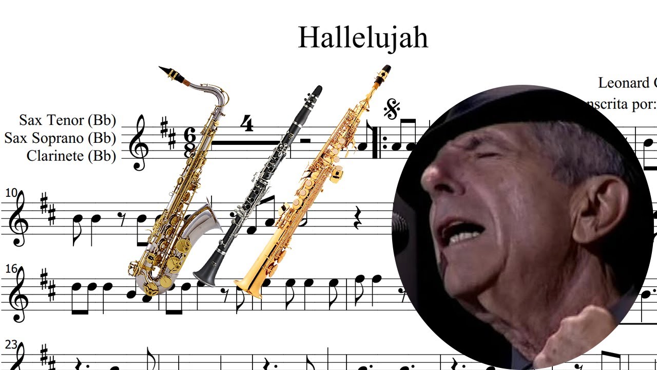 Partitura | Hallelujah (Leonard Cohen) | Sax Tenor, Soprano, Clarinete