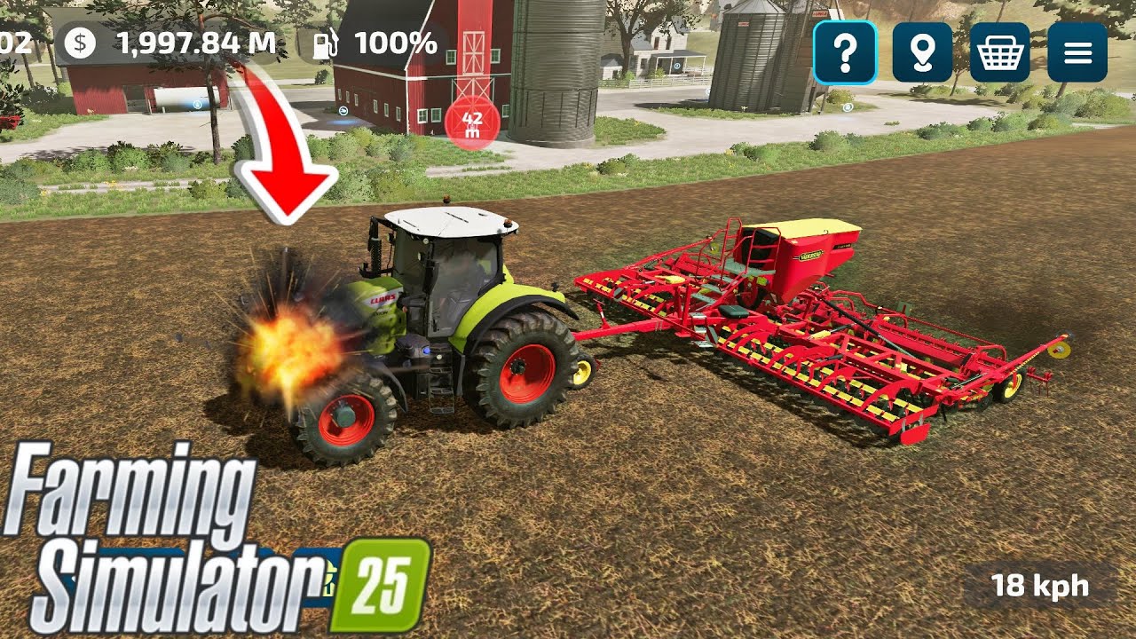 Tractor Engine Blast 😱 | Farming Simulator 23 Crazy Moment! #fs23 