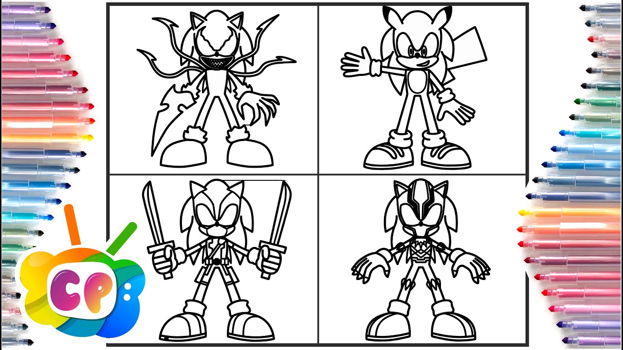 Sonic as superhero 2023 / Sonic coloring pages / How to draw Sonic