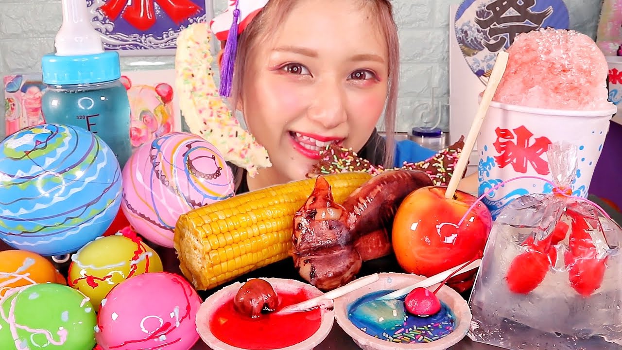【ASMR】お祭りを食べる👘🏮/ 【Eating Sounds】Japanese fair foods , 일본의 축제, MUKBANG, 먹방