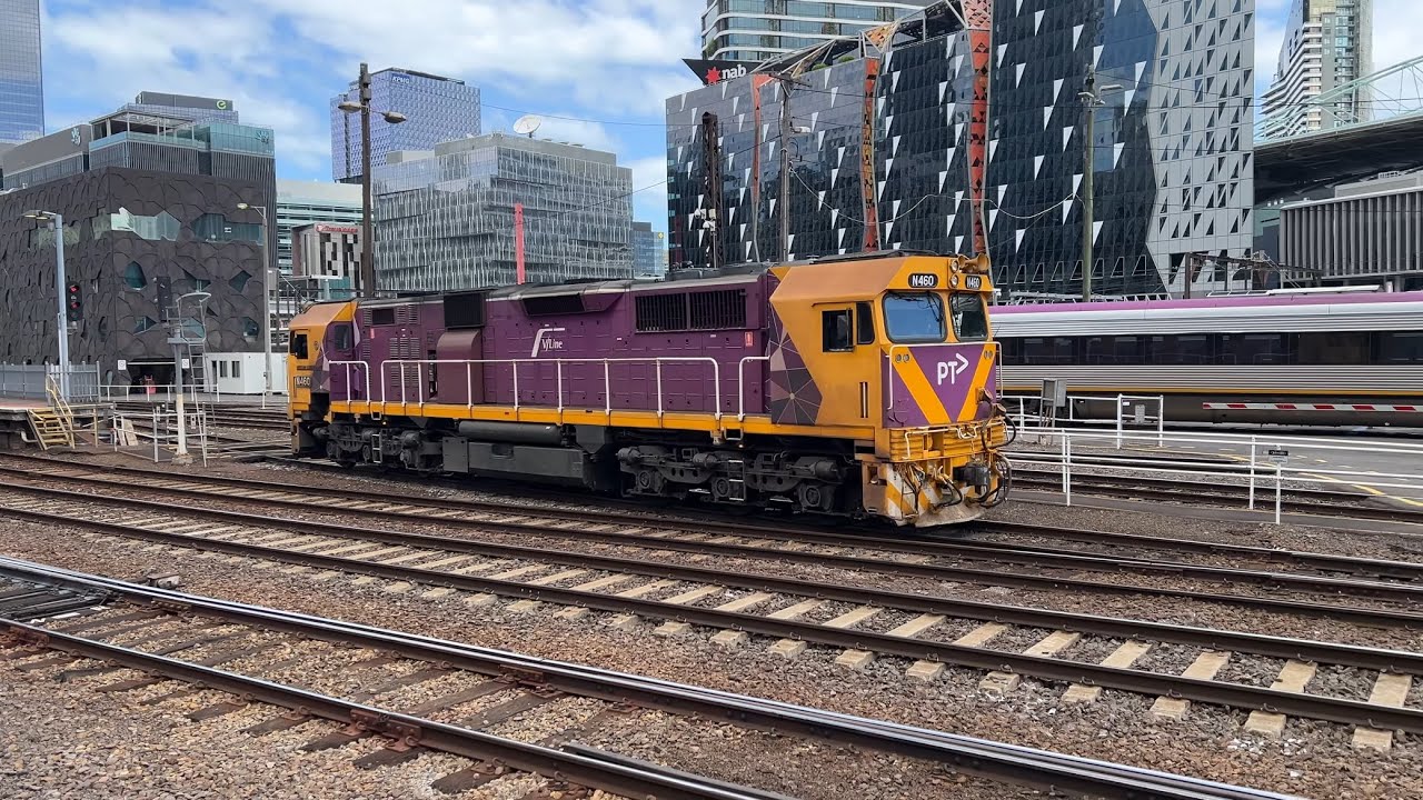V/Line N460 City of Castlemaine Heads Back to the Bank Sidings at Southern Cross Station