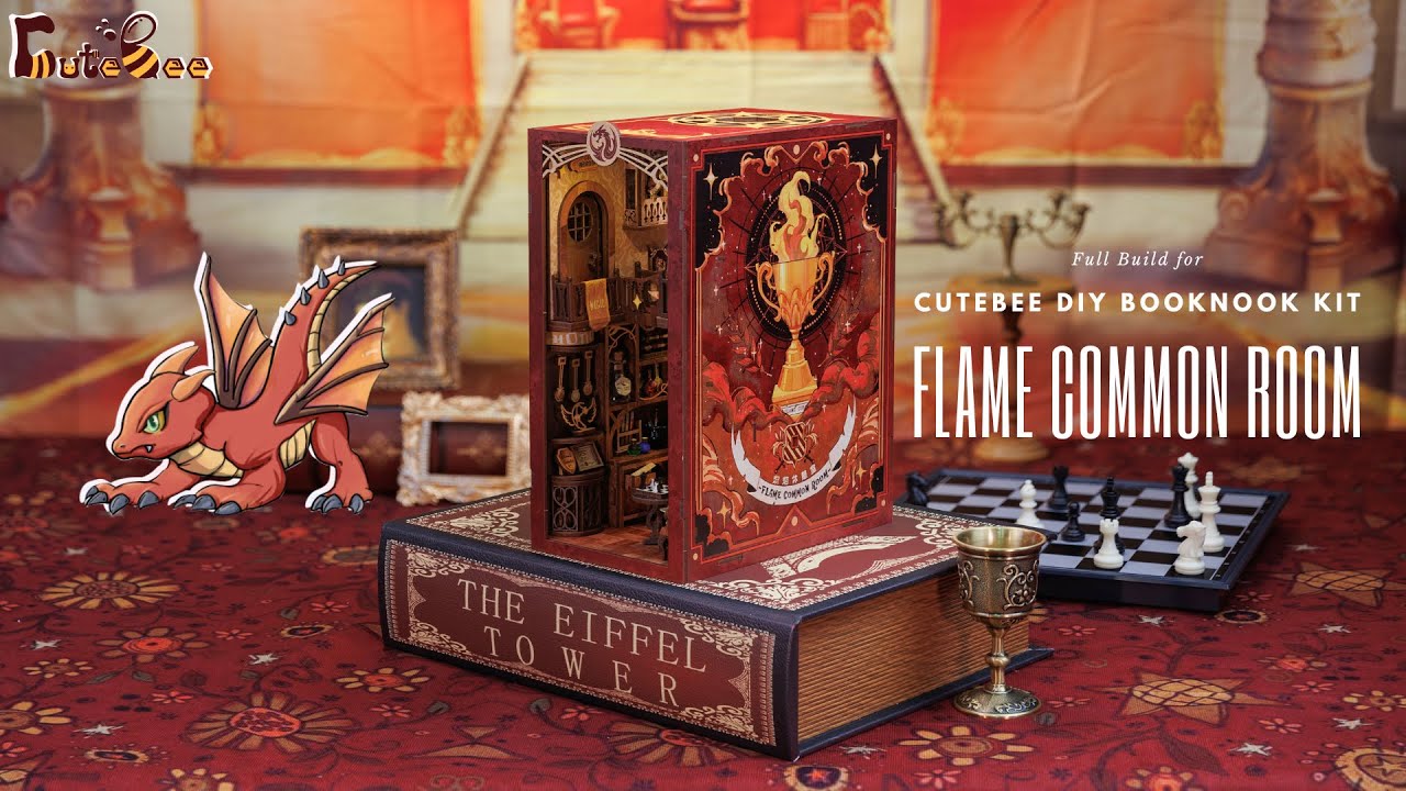 CUTEBEE DIY Booknook Kit | Flame Common Room