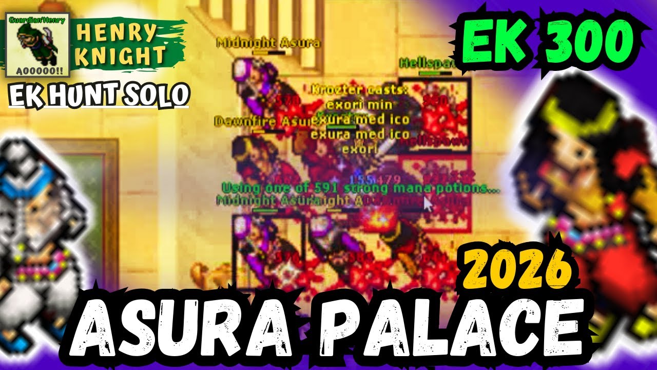 TIBIA: EK 300 HUNT SOLO ASURA PALACE #235