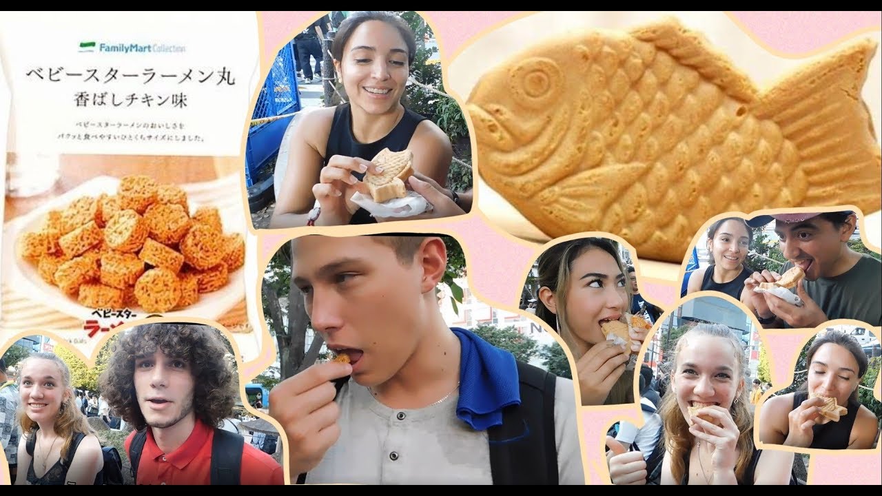 外国人がたい焼きとお菓子を実食！Foreign people trying Japanese sweets