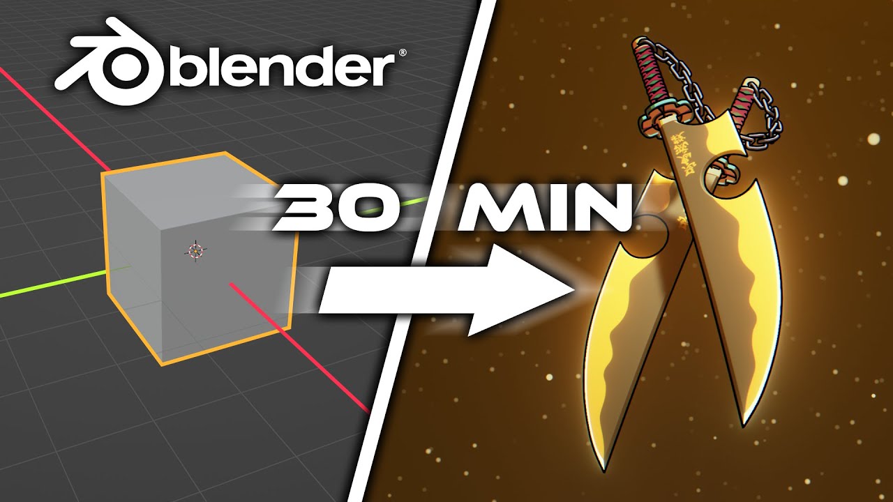 Tengen Uzui Katana 3D Modeling in Blender Tutorial