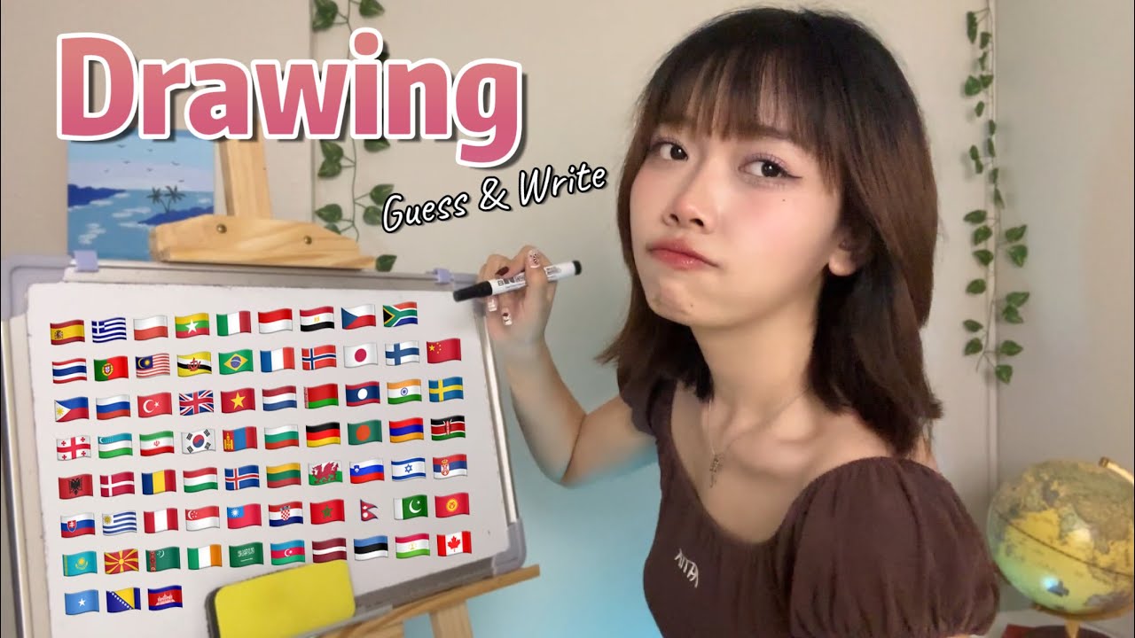 ASMR Drawing | Guess & Write in 70+ Different Languages (2 hours for sleep)