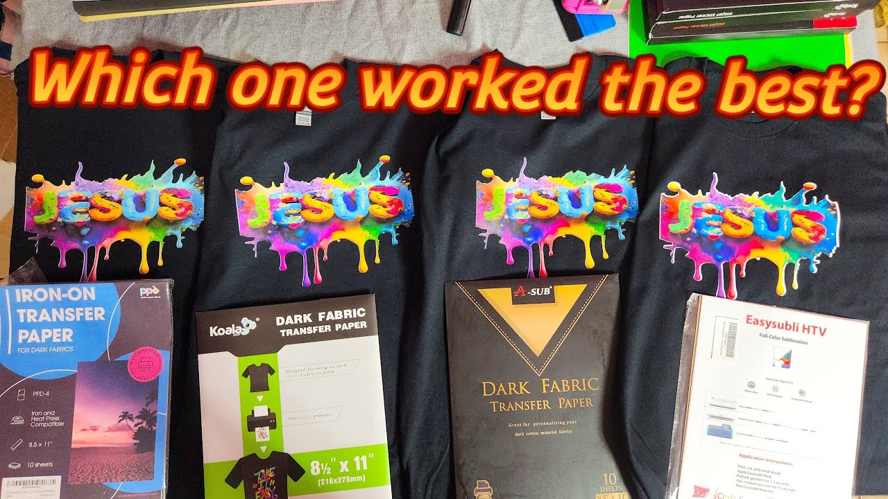 Comparing different Transfer Papers on Black cotton shirts
