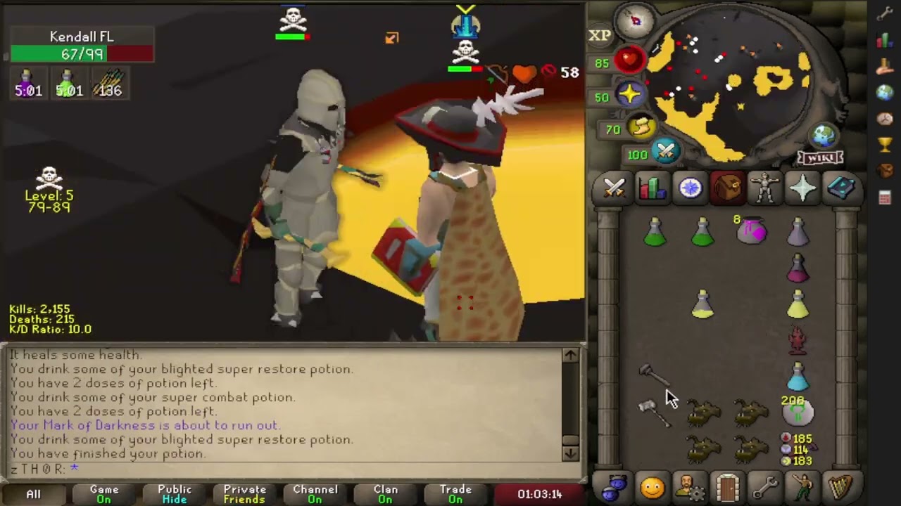 z T H 0 R - BH PK VIDEO #7 - MAX 50 ATT 20 DEF BOUNTY HUNTER | MORRIGANS+STATIUS | BIG LOOT | OSRS |
