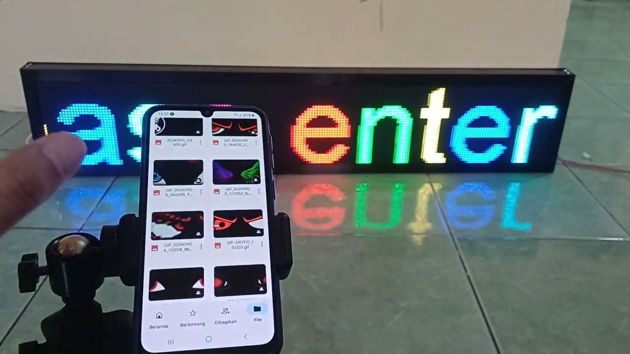 Cara setting awal dan memasukkan animasi pada runningtext p5 rgb fullcolor