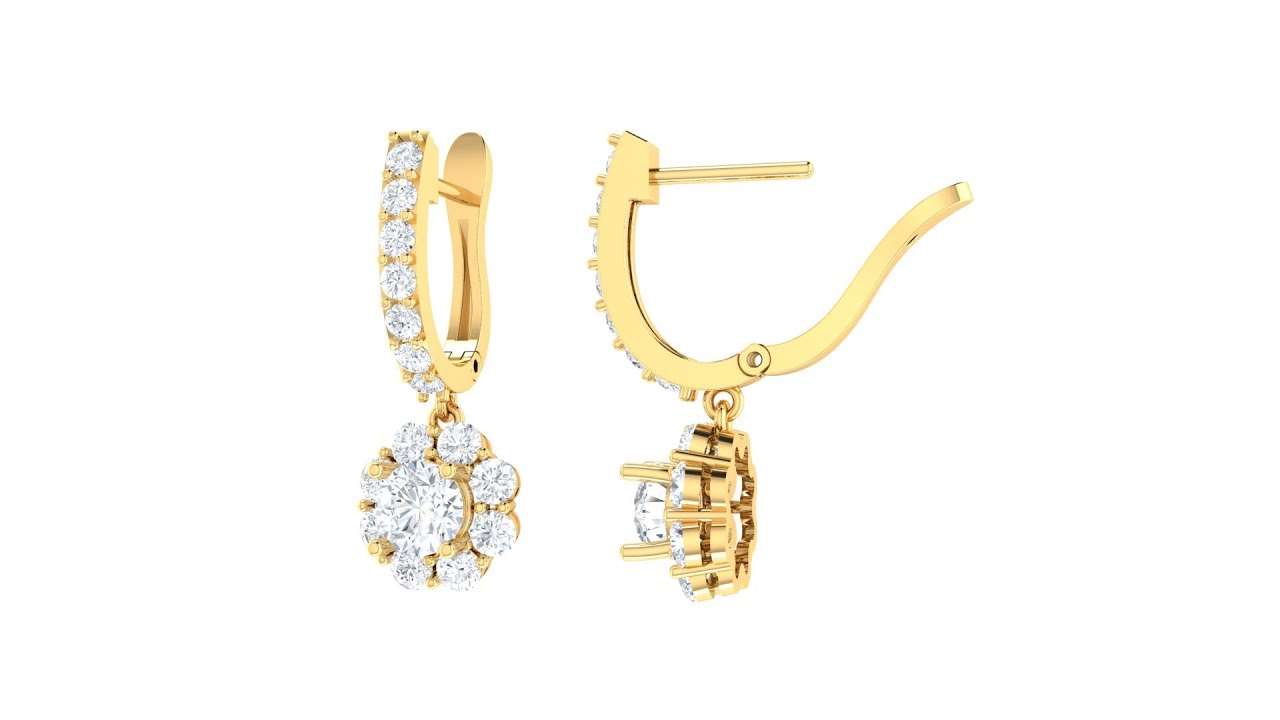 Halo Latch Back Earrings- Speed Modeling - Matrix Gemvision