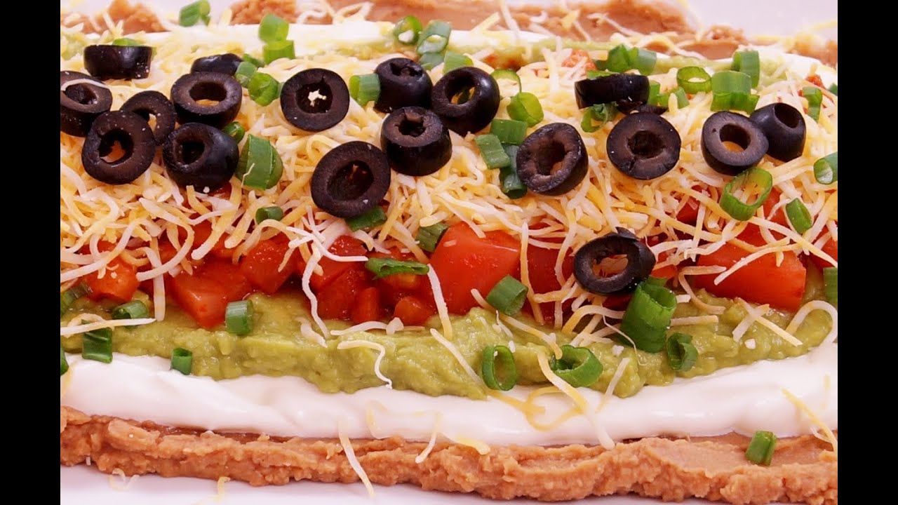 7 Layer Dip:Recipe:Mexican Bean: Easy! Super Bowl: How to Make: Di Kometa-Dishin' With Di Recipe #42