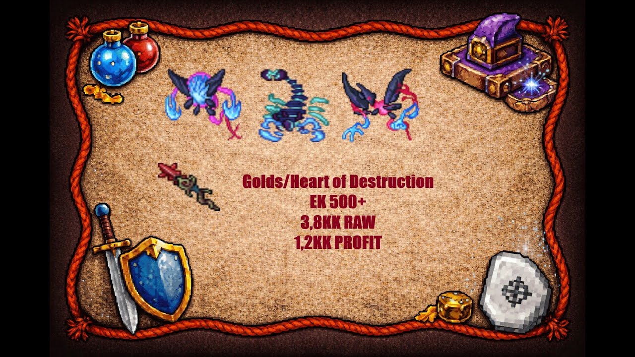 Heart of Destruction GOLDS | 500+ EK SOLO | Huge Profit | TIBIA