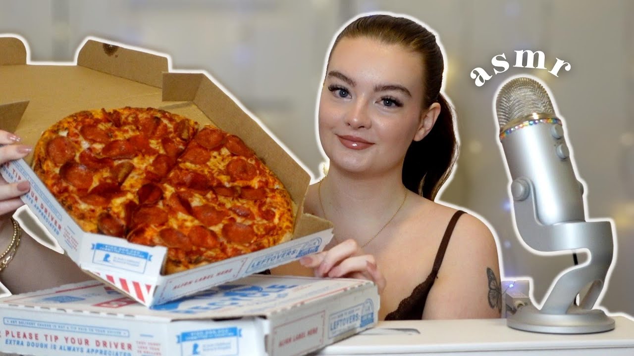 ASMR Cheesy Pizza Mukbang 🍕 close whispers, mouth sounds