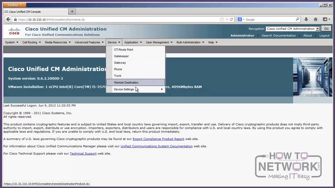 CCNA Voice - Introduction to the CUCM GUI