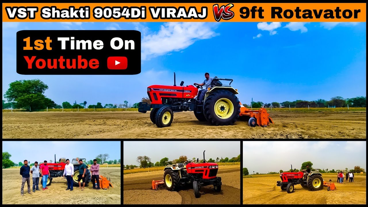 😱 भाइयो ये ट्रैक्टर तो हाथी निकला || VST Shakti 9054DI VIRAAJ Full demo On 9ft Rotavator ||