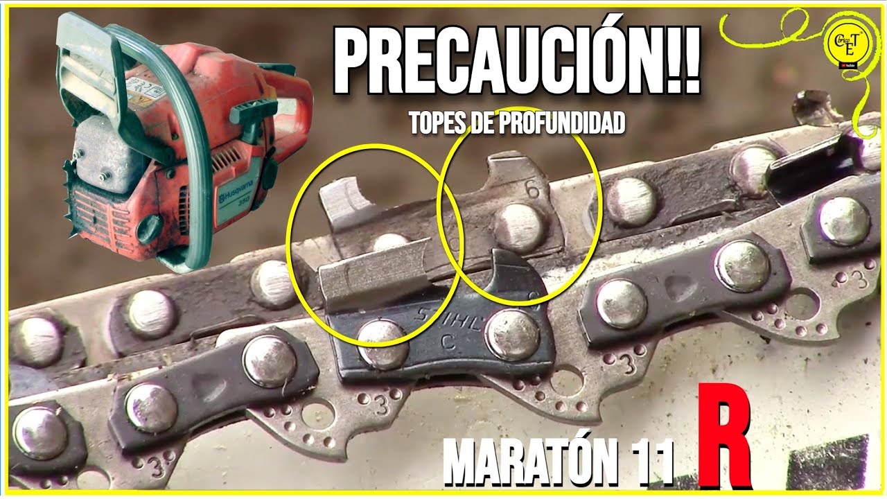 Bajar topes de profundidad en cadena de motosierra