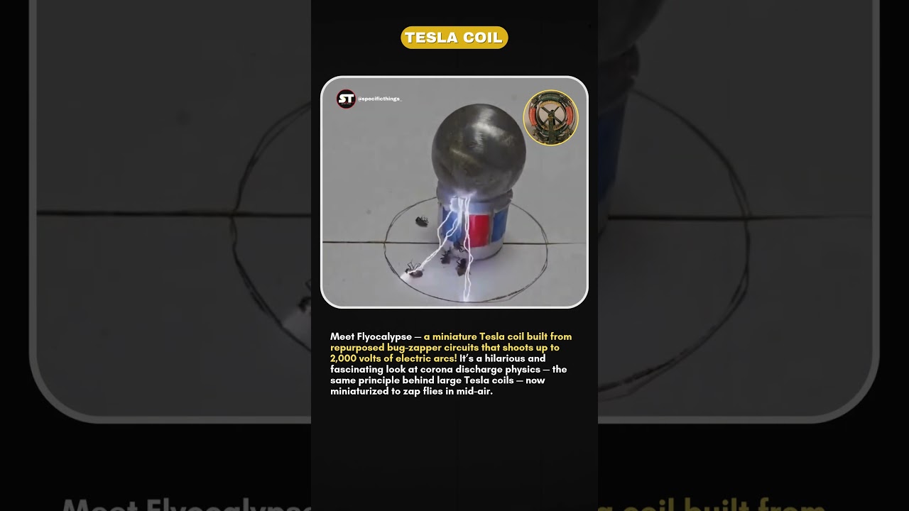 Mini Tesla Coil vs Flies &mdash; &lsquo;Flyocalypse&rsquo; Begins! #shortsfeed #factshorts #innovation #technology