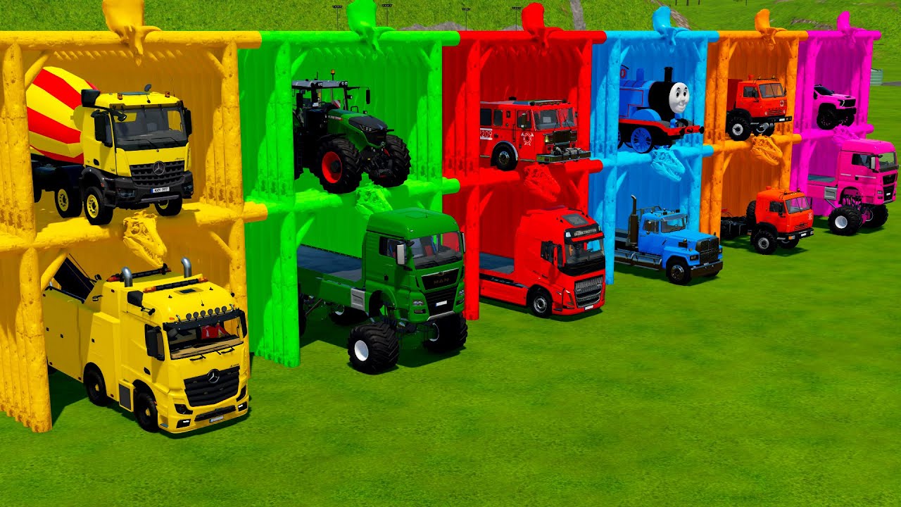 TRANSPORTING POLICE CARS, FIRE TRUCK, AMBULANCE & TANK WITH TOW TRUCKS! Farming Simulator 22