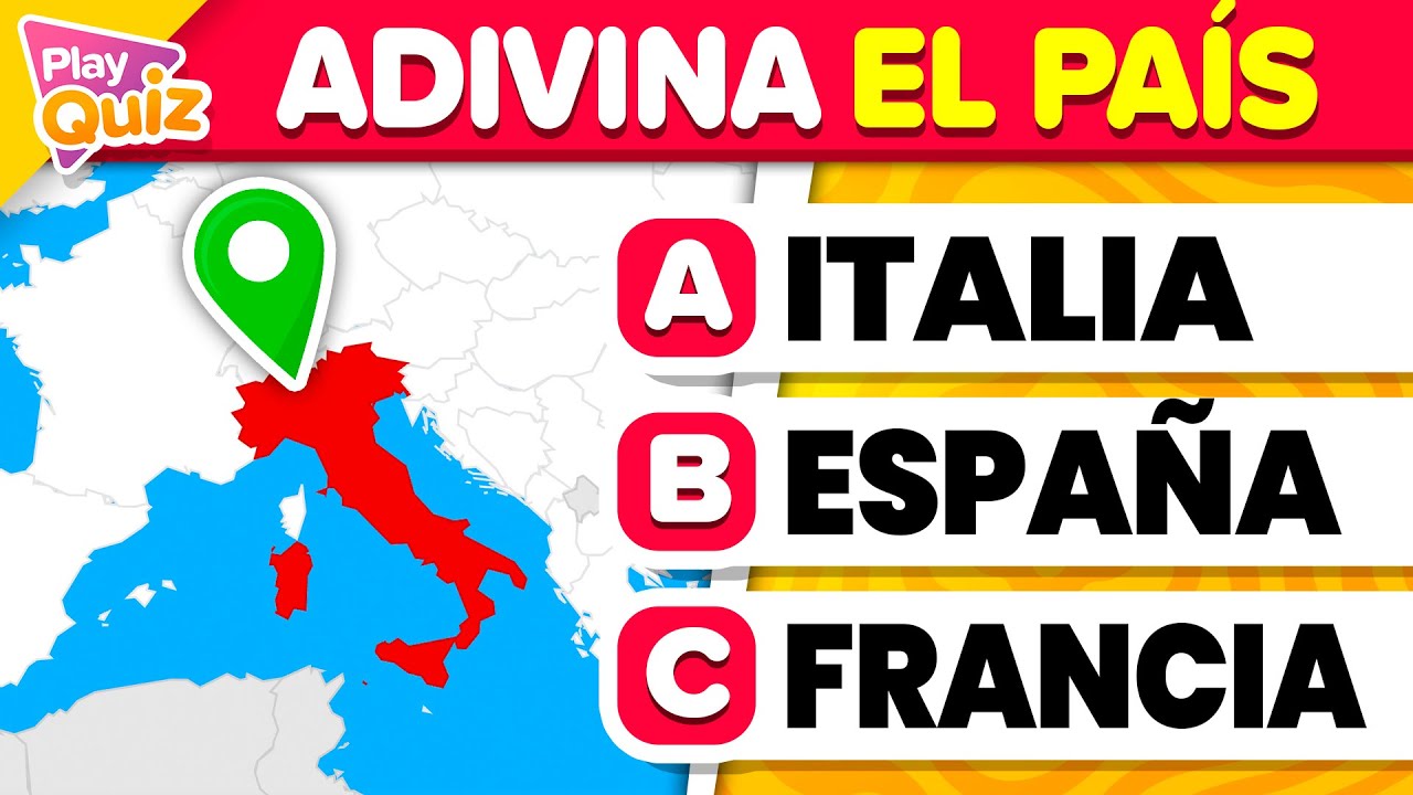 Adivina el País por su Mapa 🗺️📍🤔 | Play Quiz de Cultura general - Geografía
