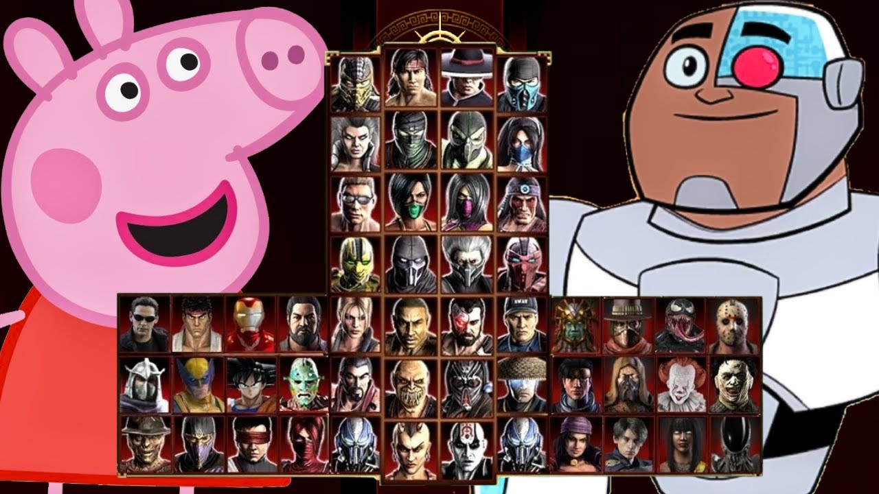 Mortal Kombat 9 - PEPPA PIG 🐖 & CYBORG TEEN TITÃNS 🤖 - Expert Tag Ladder - Gameplay @(1080p) 60ᶠᵖˢ ✔