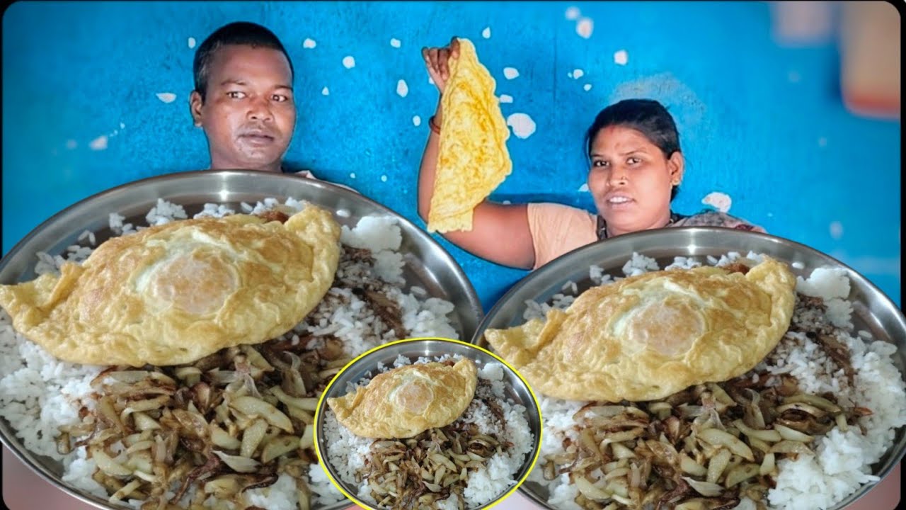eating show | village famus omelet rice eating show | Ramesh village eating show