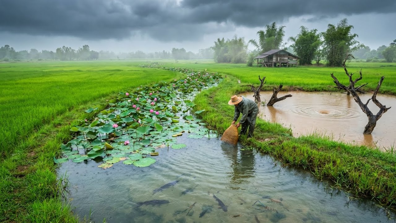 Relaxing Rainy Day in Rural Thailand | วันฝนตกที่ผ่อนคลายในชนบทไทย #nature #relaxingnature 