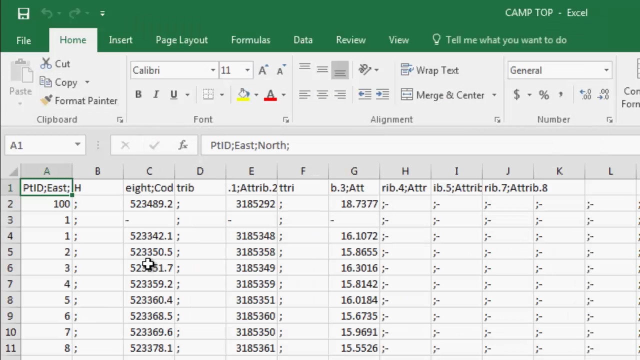Total Station Data convert in Tab, Space,  or Comma delimited format in Urdu/Hindi