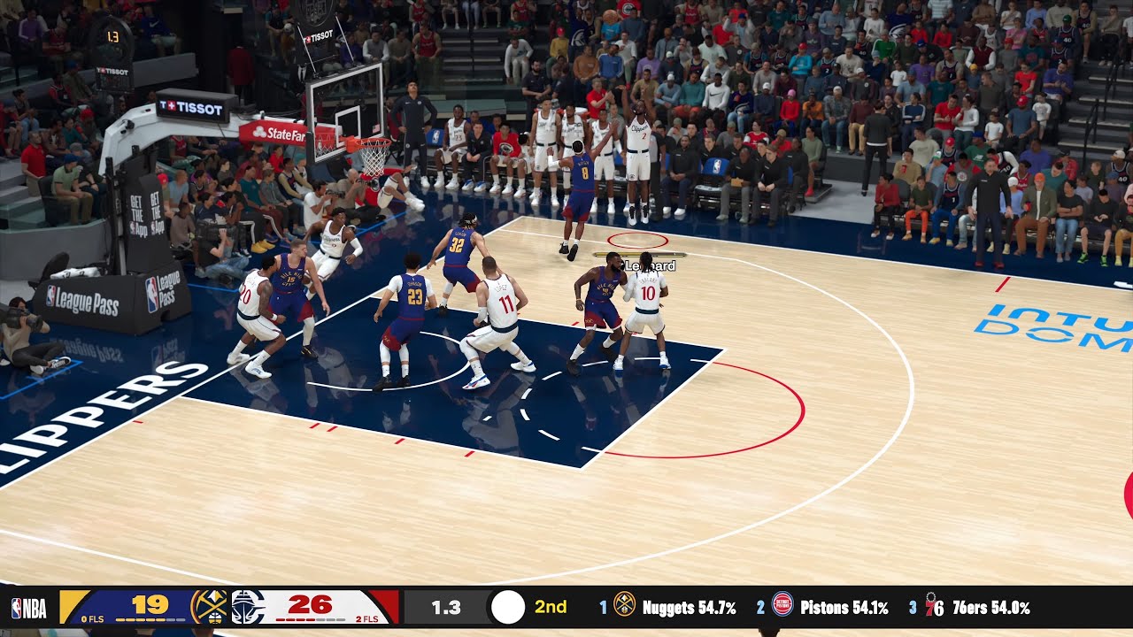 NBA 2K26 Gameplay (PS5) Clippers vs Nuggets Hall of Fame Difficulty