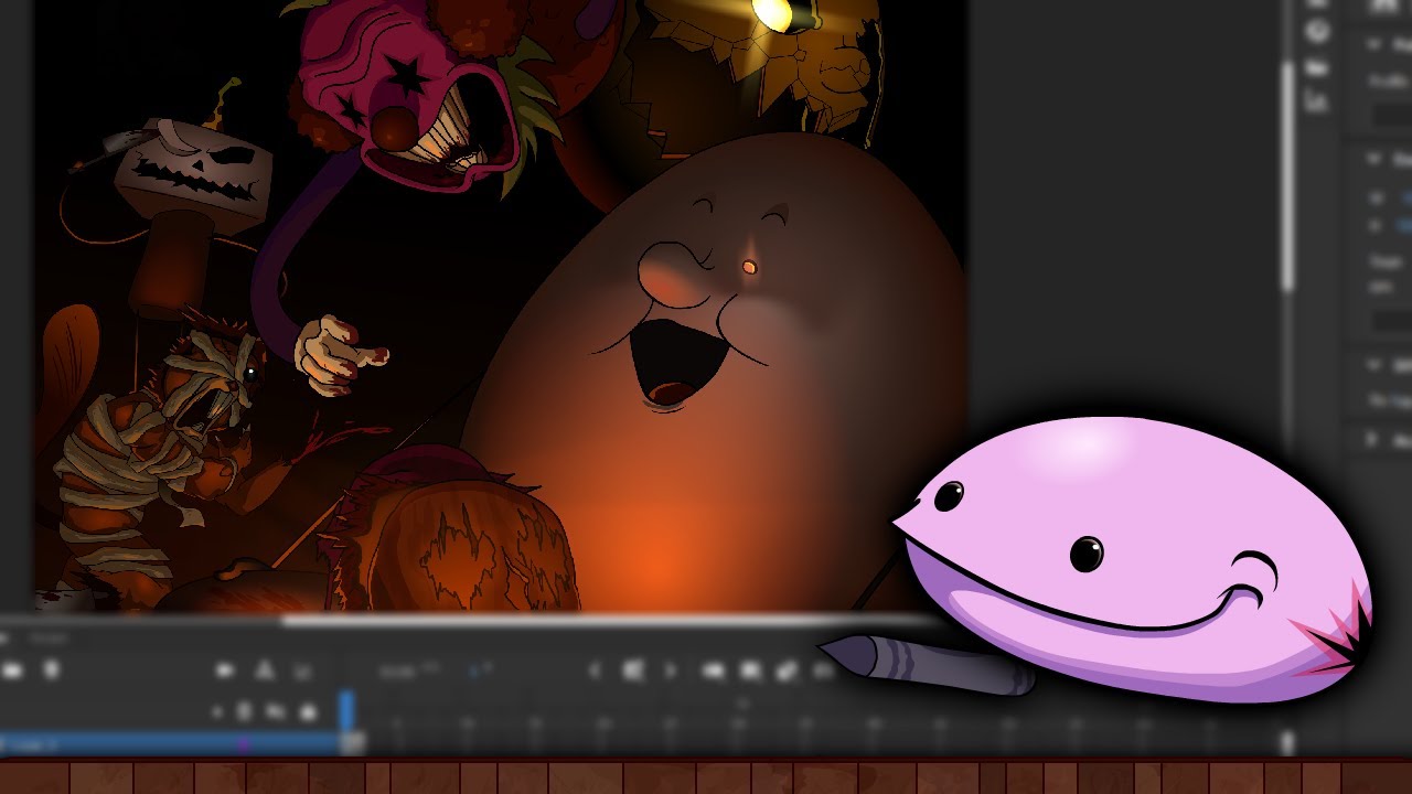 Drawing One Week at Flumpty's Halloween Art - Timelapse