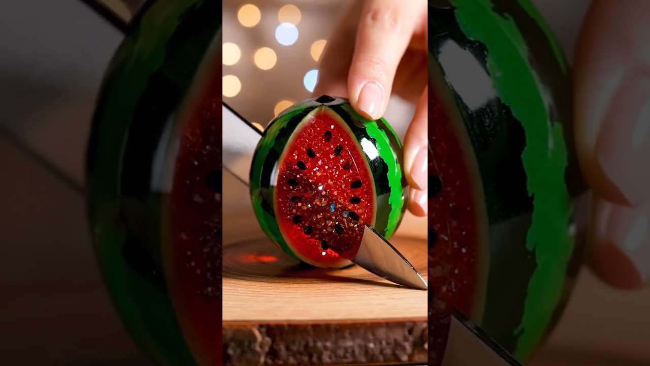 Emerald Crystal Apple — Ultra Realistic ASMR Cut 🍏✨