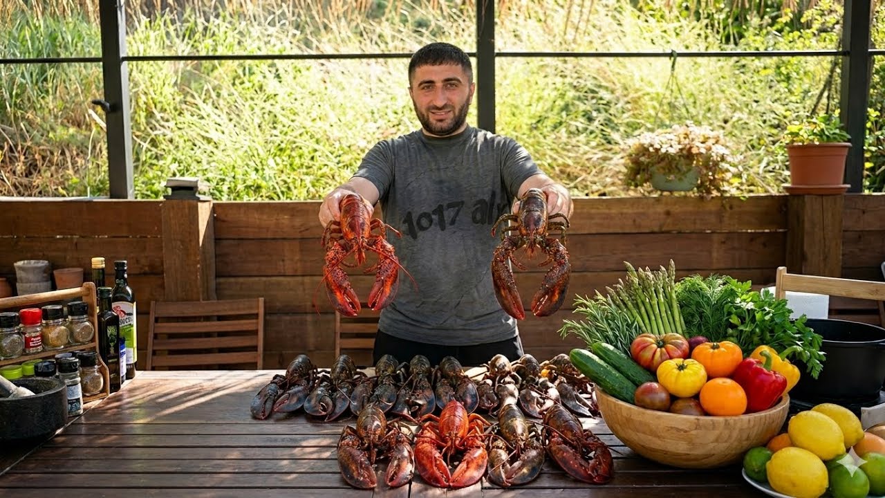 “Lobster Secrets on the Grill: Lula Kebab and Whole Delicacies”