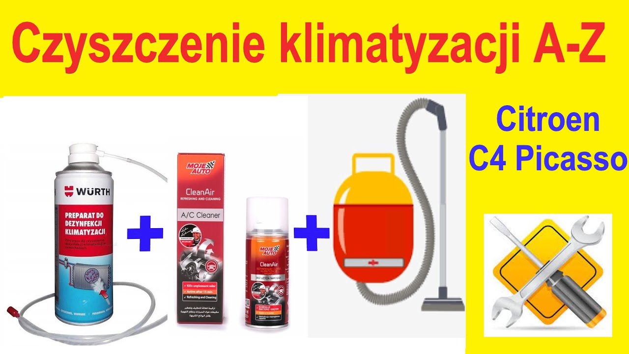 Czyszczenie, odgrzybianie klimatyzacji krok po kroku, filtr kabinowy Citroen C4 Picasso.
