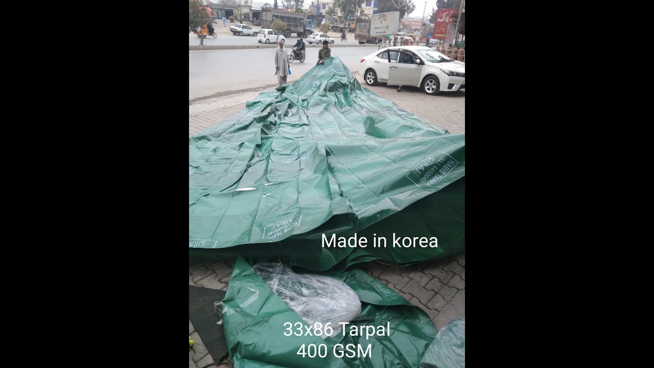 Green Plastic Tarpal 400 GSM High Quality 100% Waterproof (HABIB TARPAL)051-4534975