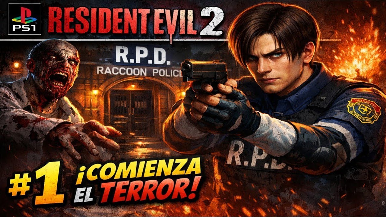 RESIDENT EVIL 2 (PS1) en Español | CAPÍTULO 1 – Raccoon City en Caos | Leon