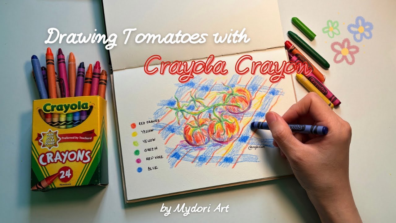 #2 Drawing Tomatoes with Crayons | Mydori Art