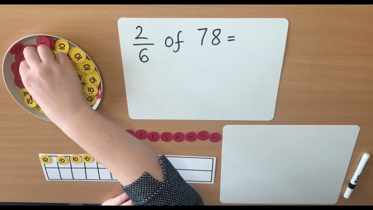 Year 4 - Finding harder non-unit fractions - Bar Models and PV Counters