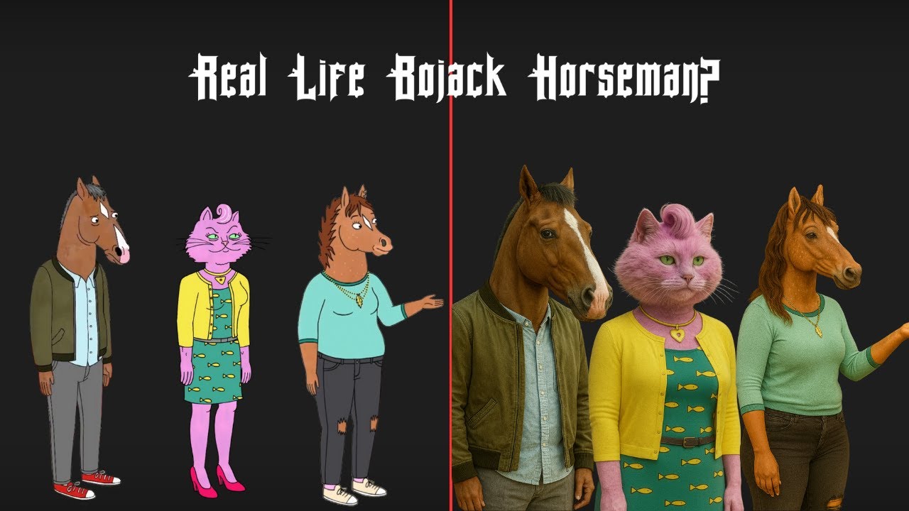 BoJack Horseman Characters in Real Life | AI Transformation 🐴🍷🎭