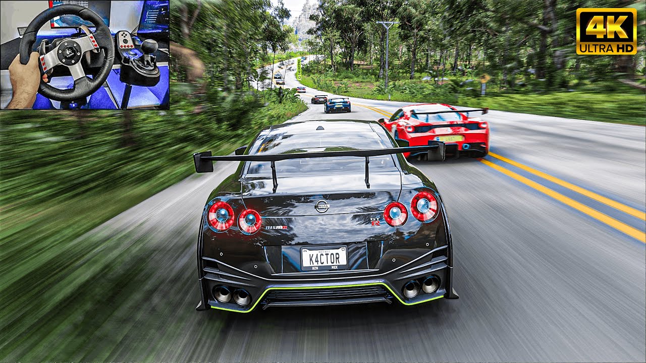 Nissan GTR R35 Vs Supercars - Forza Horizon 5 l Steering Wheel Gameplay