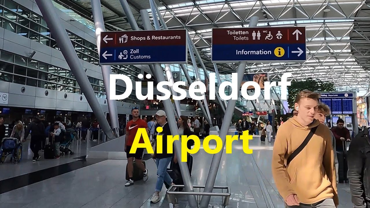 Airport Düsseldorf check in and shopping