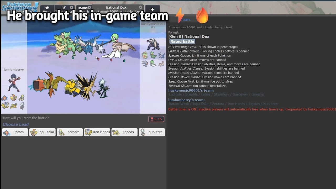 Iron Hands started THROWING hands on the ladder 👊 (Pokémon Showdown)