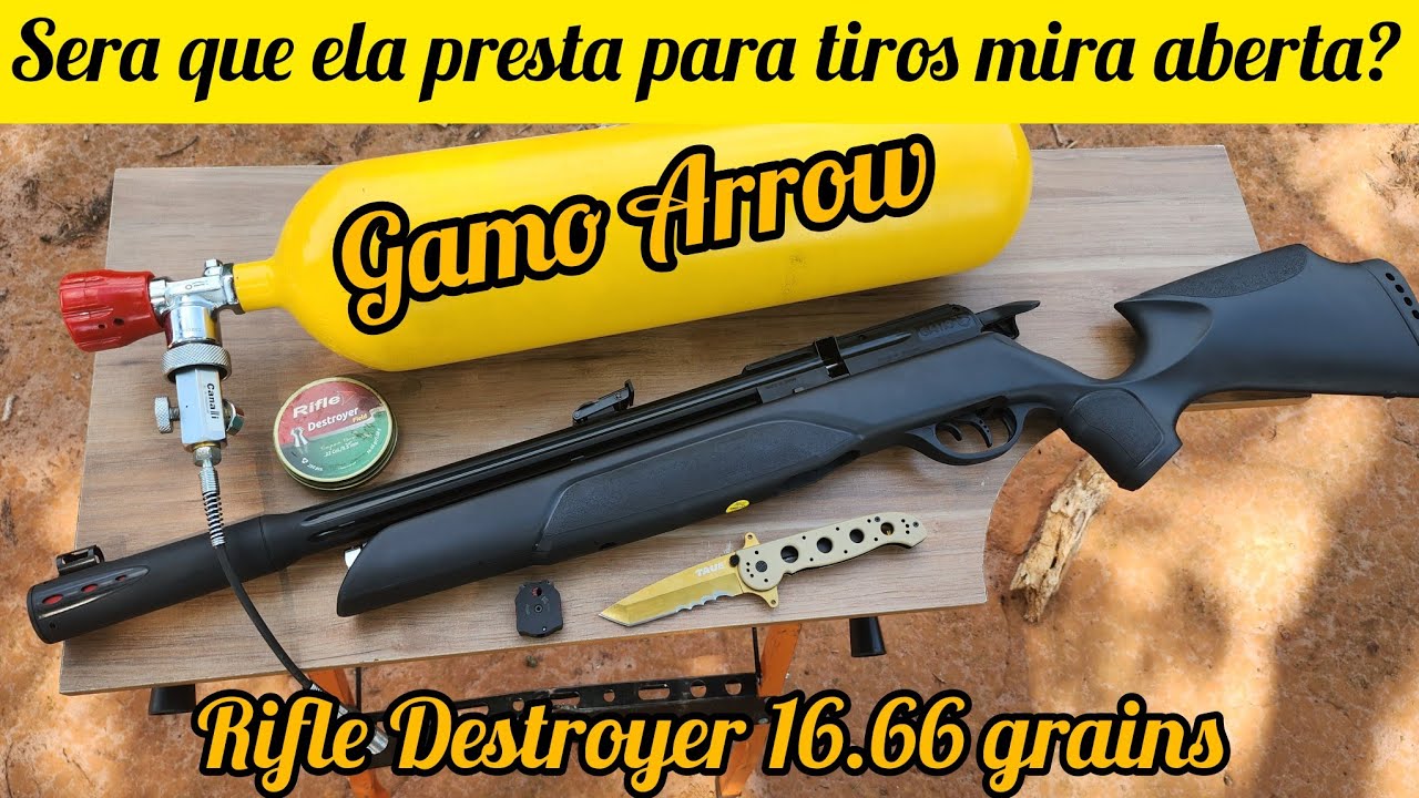 CARABINA DE PRESSÃO GAMO ARROW CAL. 5.5 PERFEITA PARA TIROS MIRA ABERTA POIS A DIVERSÃO É GARANTIDA