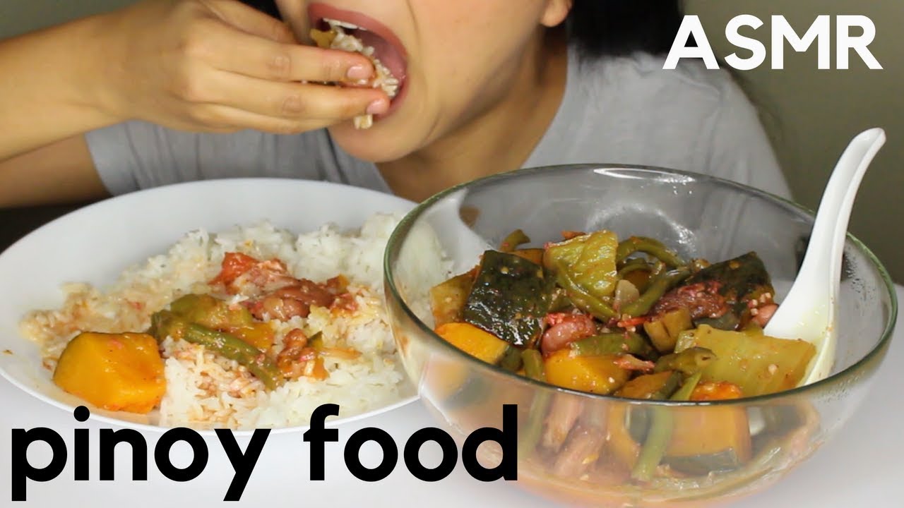 Asmr PINAKBET Exotic Veggies, Pork and Shrimp Paste EATING SOUNDS - Filipino Food