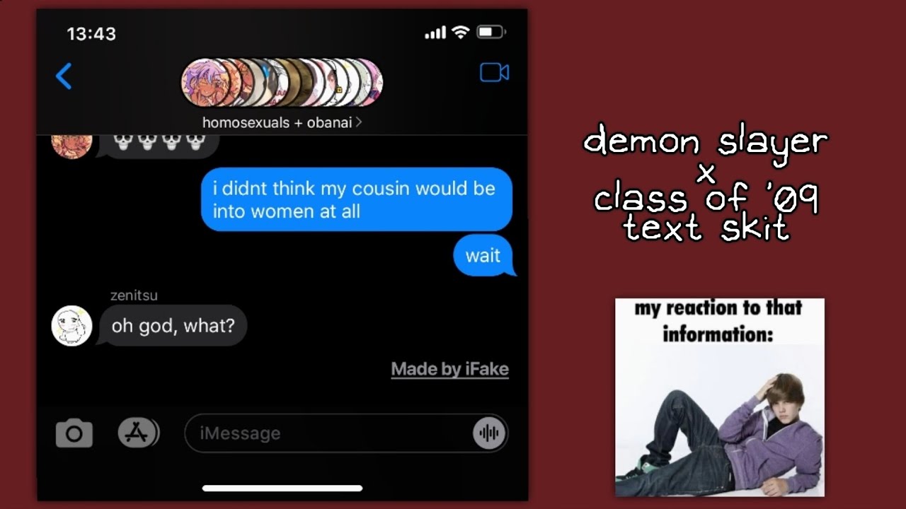 demon slayer x class of '09 (kny text skit) | genmuitan