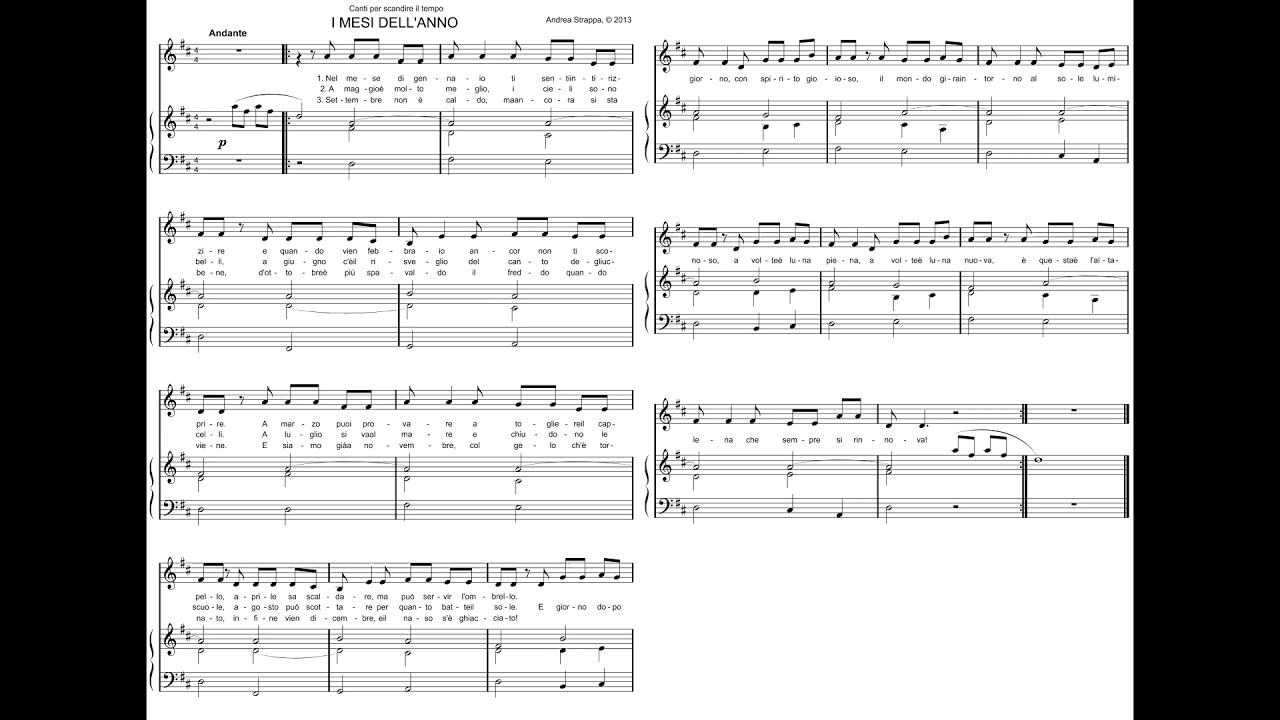 Canti per scandire il tempo