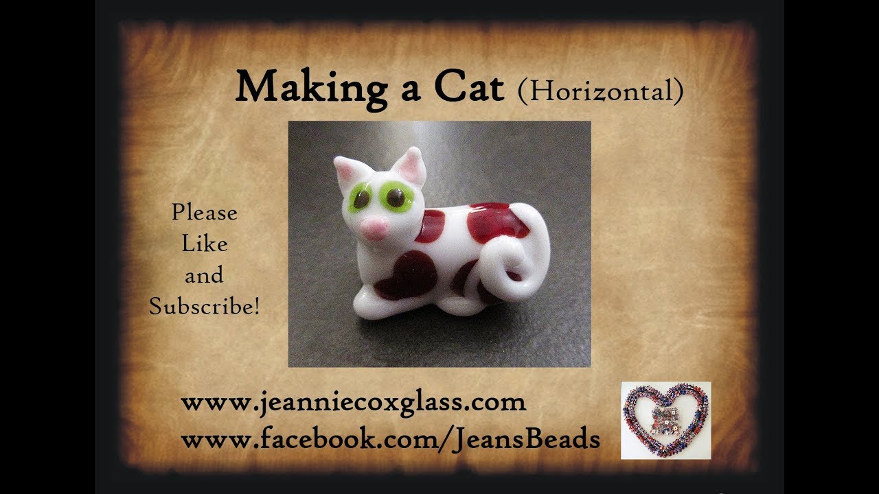 Making a Horizontal Cat Bead with Lampwork Glass by Jeannie Cox