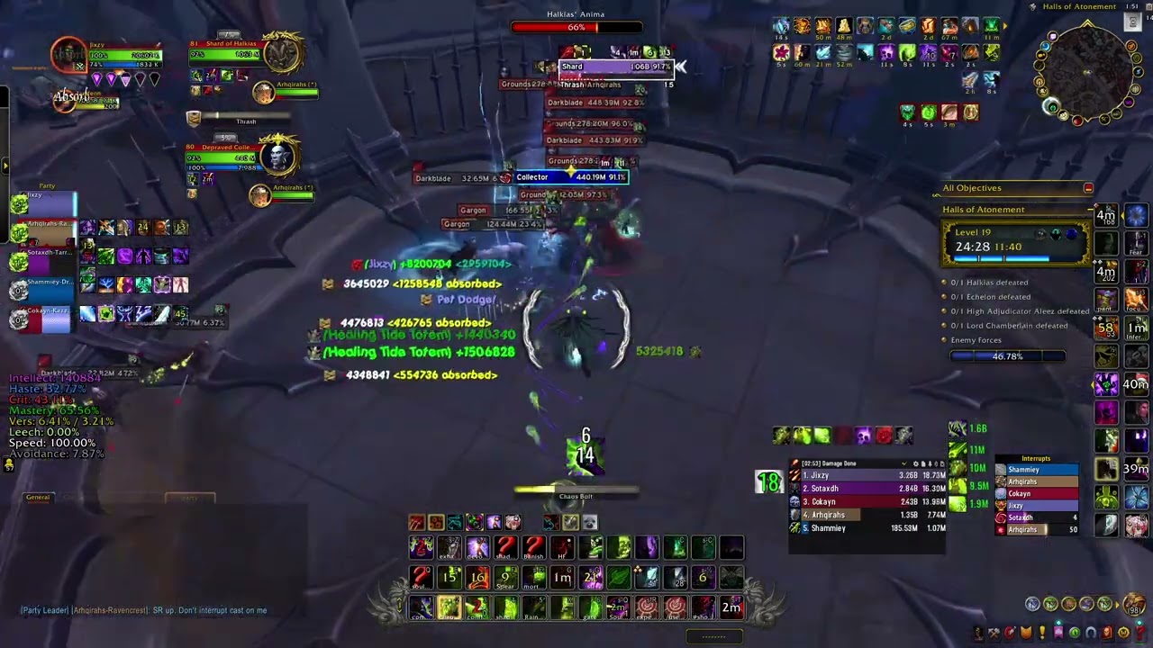 +19 Halls of Atonement | Hellcaller Destruction Warlock PoV | TWW S3 M+