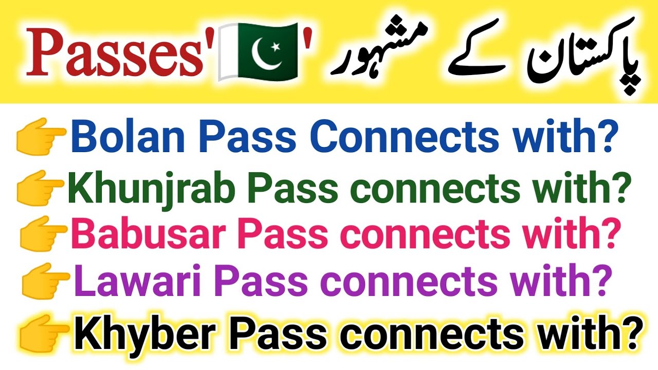 Famous Passes of Pakistan related questions 🇵🇰|Hub of iQ Gk|