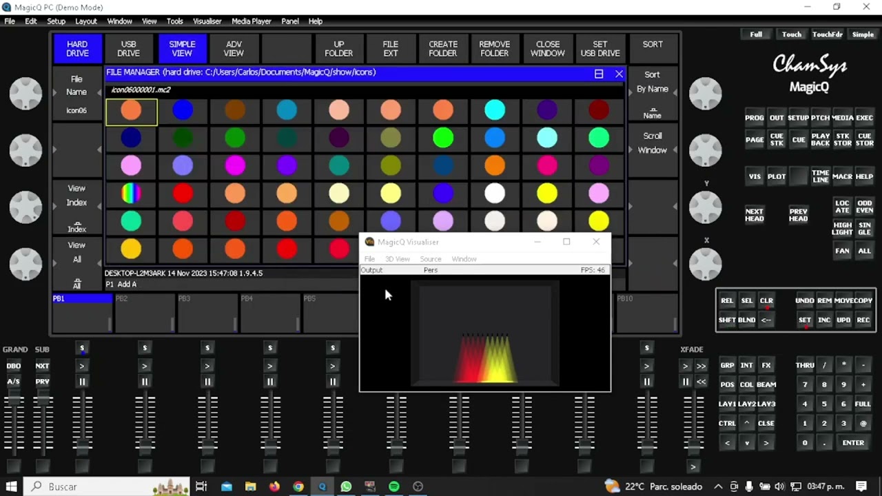 COMO GUARDAR PALETTS EN CHAMSYS MAGIC Q