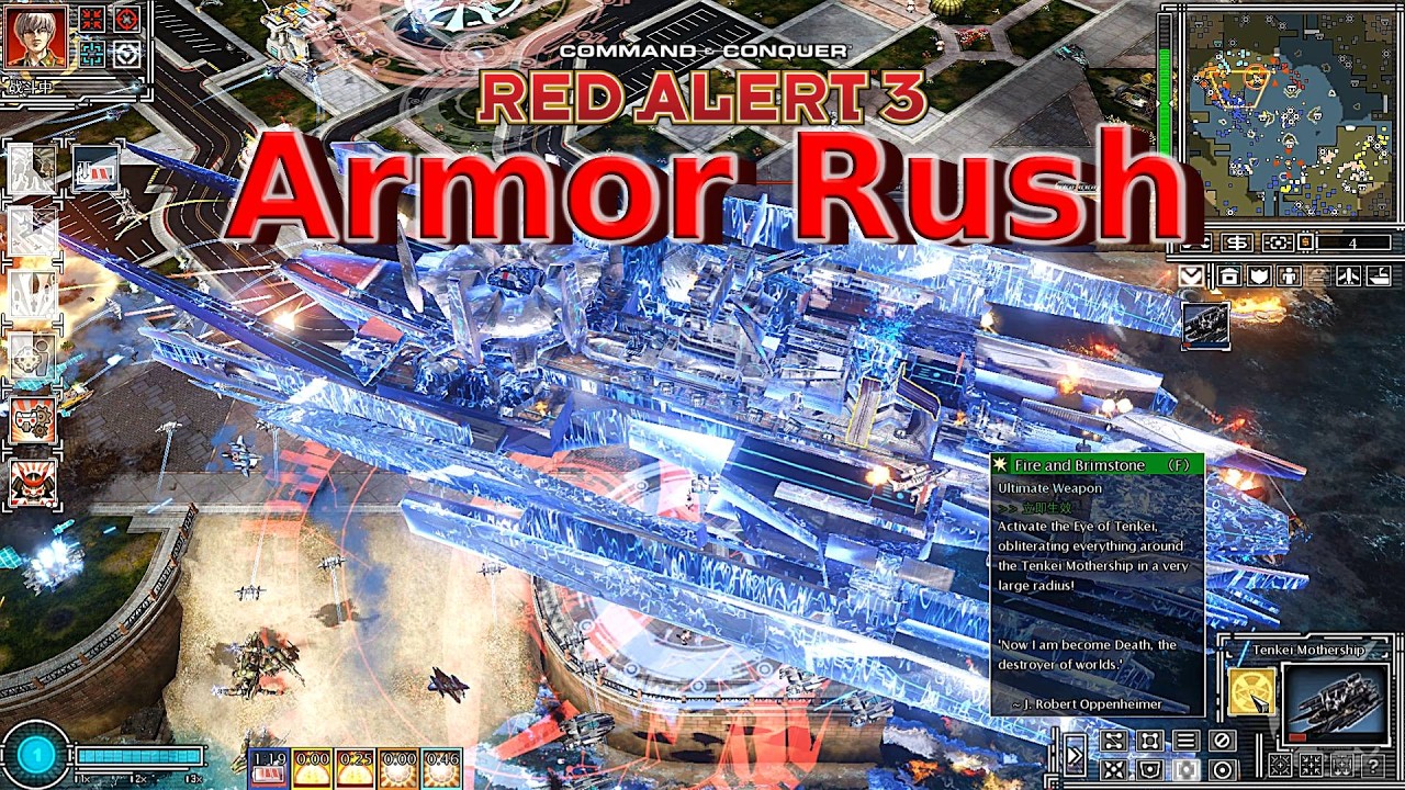 Red Alert 3 Armor Rush MOD Rising Sun Sub Faction Tenkei | Gigantic Mothership in Action!